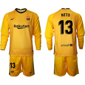 Tenue FC Barcelone Gardien Norberto Neto 13 Enfant 2020-2021 M002 Maillot de Foot ML